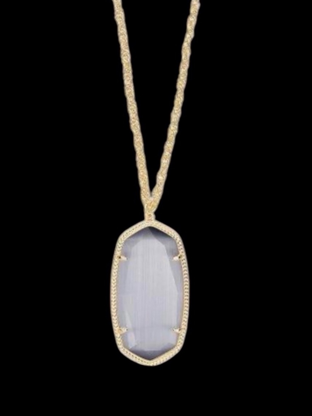 Kendra Scott Rae Gold Necklace in Slate Cats Eye